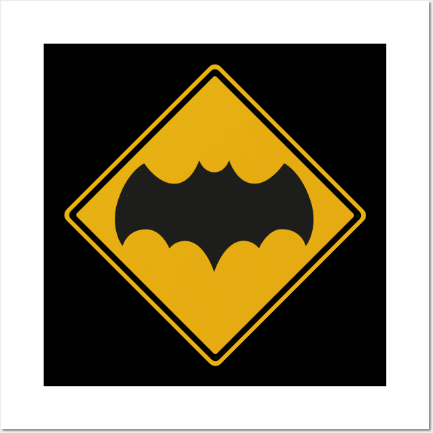 Chiroptera Silhouette Road Sign Wall Art by Dalekboy